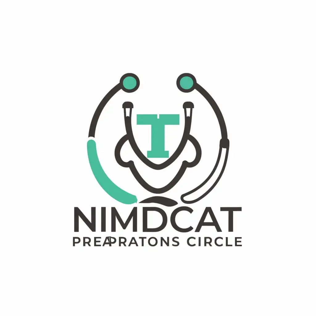 a logo design,with the text "NMDCAT PREPARATIONS CIRCLE 🩺", main symbol:Stethoscope 🩺,Moderate,clear background