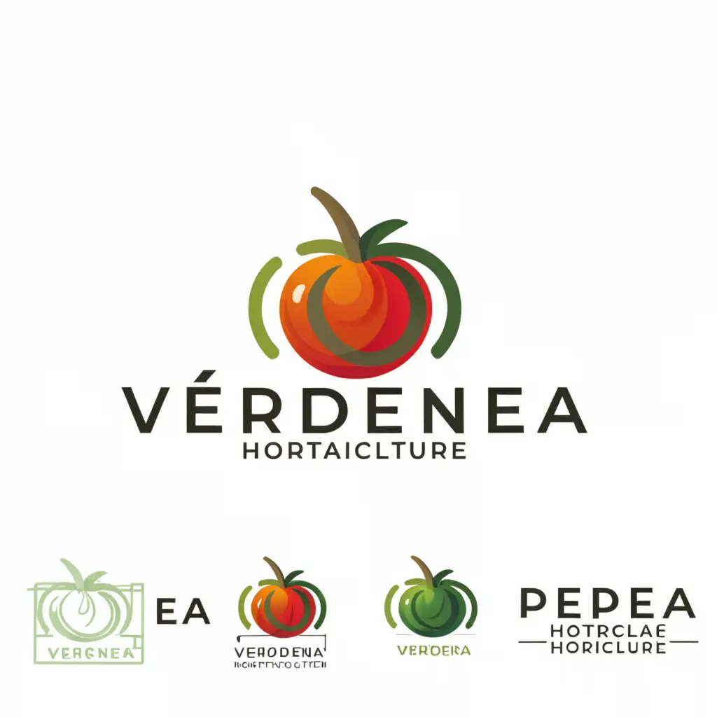 a logo design,with the text "VerdeNEA", main symbol:Horticulture, tomato, pepper,Minimalistic,clear background