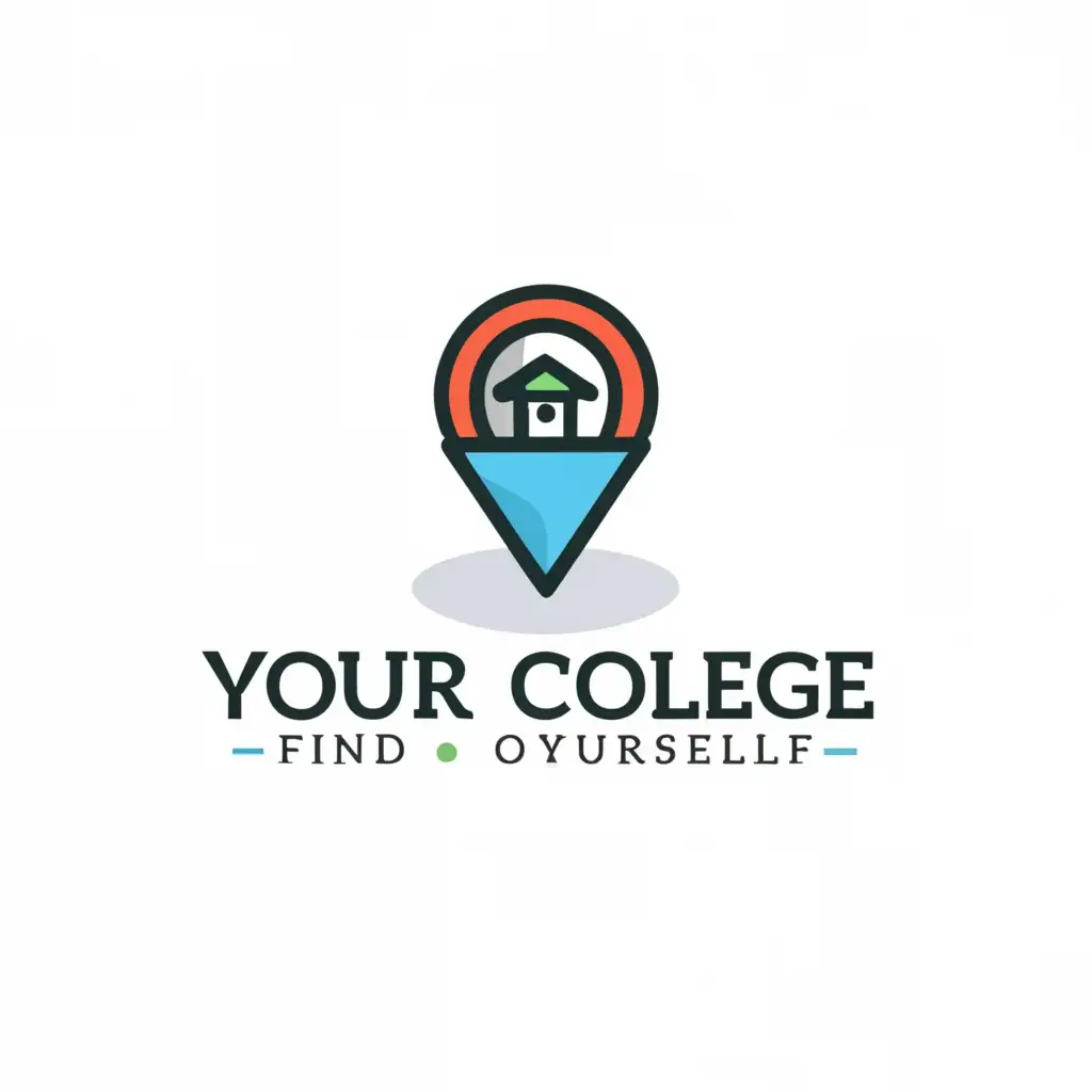 a logo design,with the text "Your College
Find Yourself
", main symbol:Mark on the map,Moderate,be used in Education industry,clear background