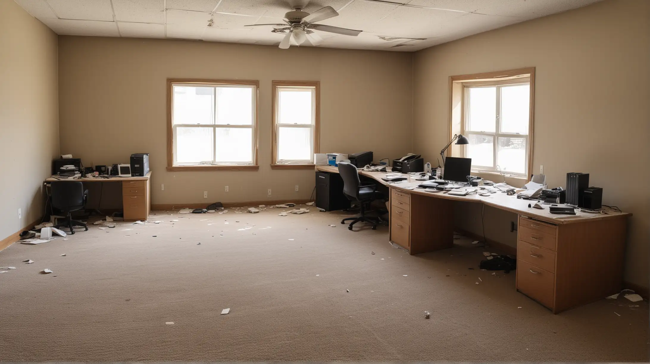Dusty office room. before and after



