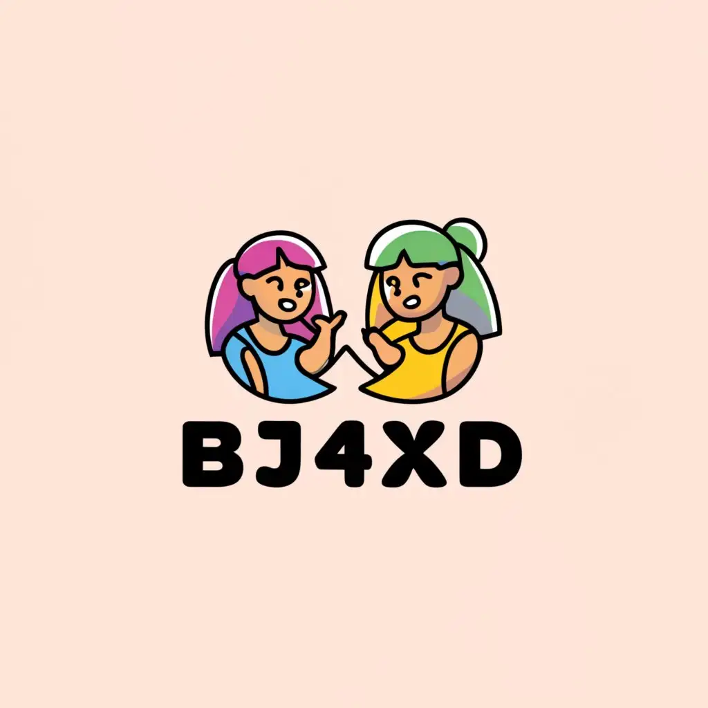 a logo design,with the text "bj4xd", main symbol:Girls Chat Rooms,Moderate,clear background