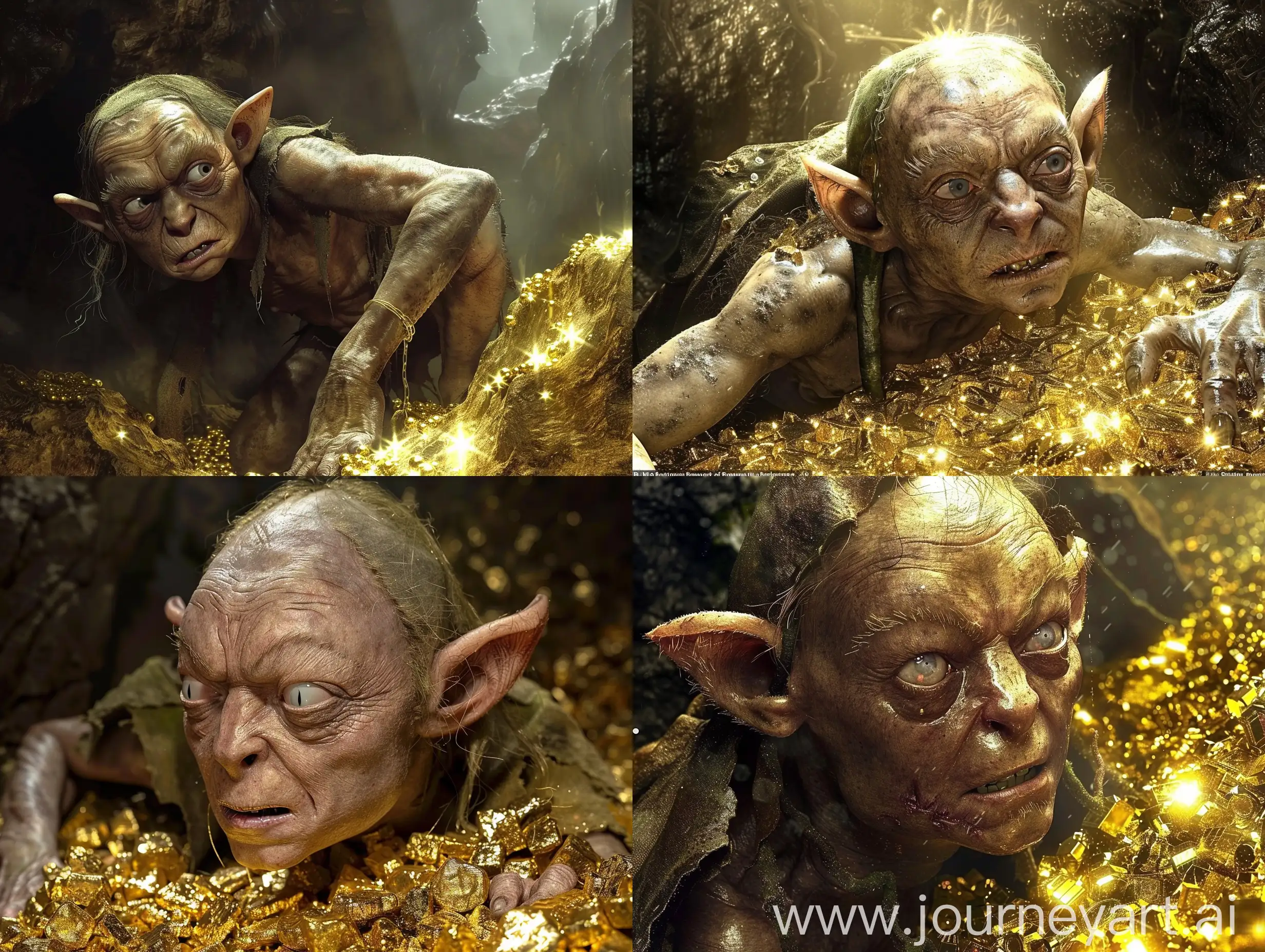 Decrepit-Gollum-with-Botox-Gazes-at-Shimmering-Gold