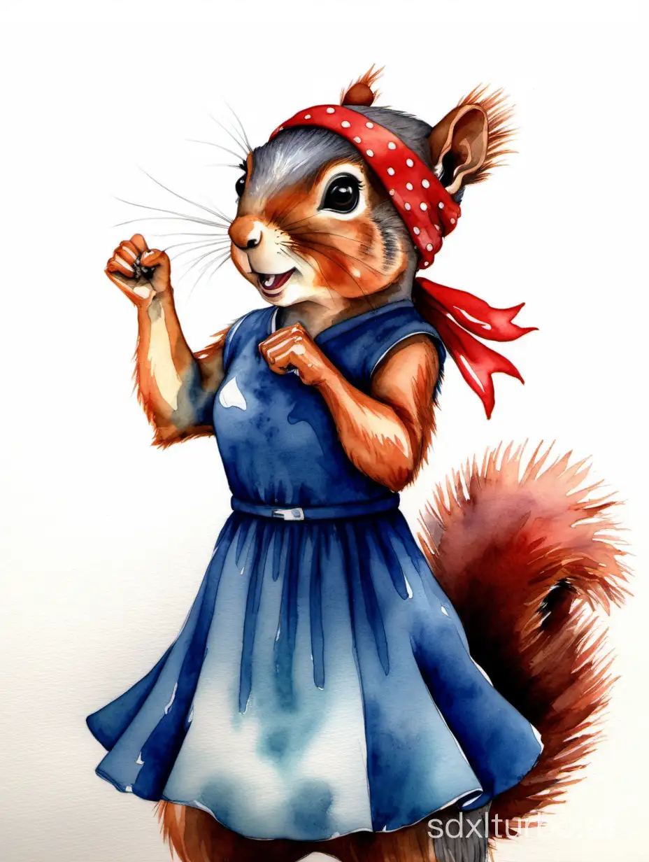 Squirrel-Empowerment-RedHeadscarfed-Squirrel-Poses-We-Can-Do-It
