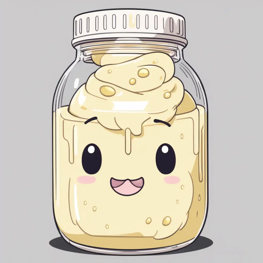 Adorable Human Kawaii Jar of Mayonnaise Whimsical and Cute AI Art