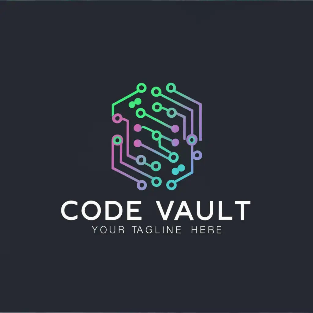 a logo design,with the text "code vault", main symbol:computer,complex,clear background