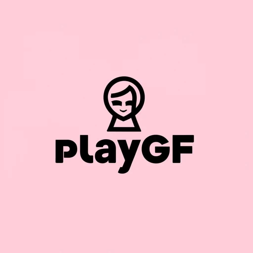 a logo design,with the text "playgf", main symbol:super short skirt sexy cam girl,Moderate,clear background