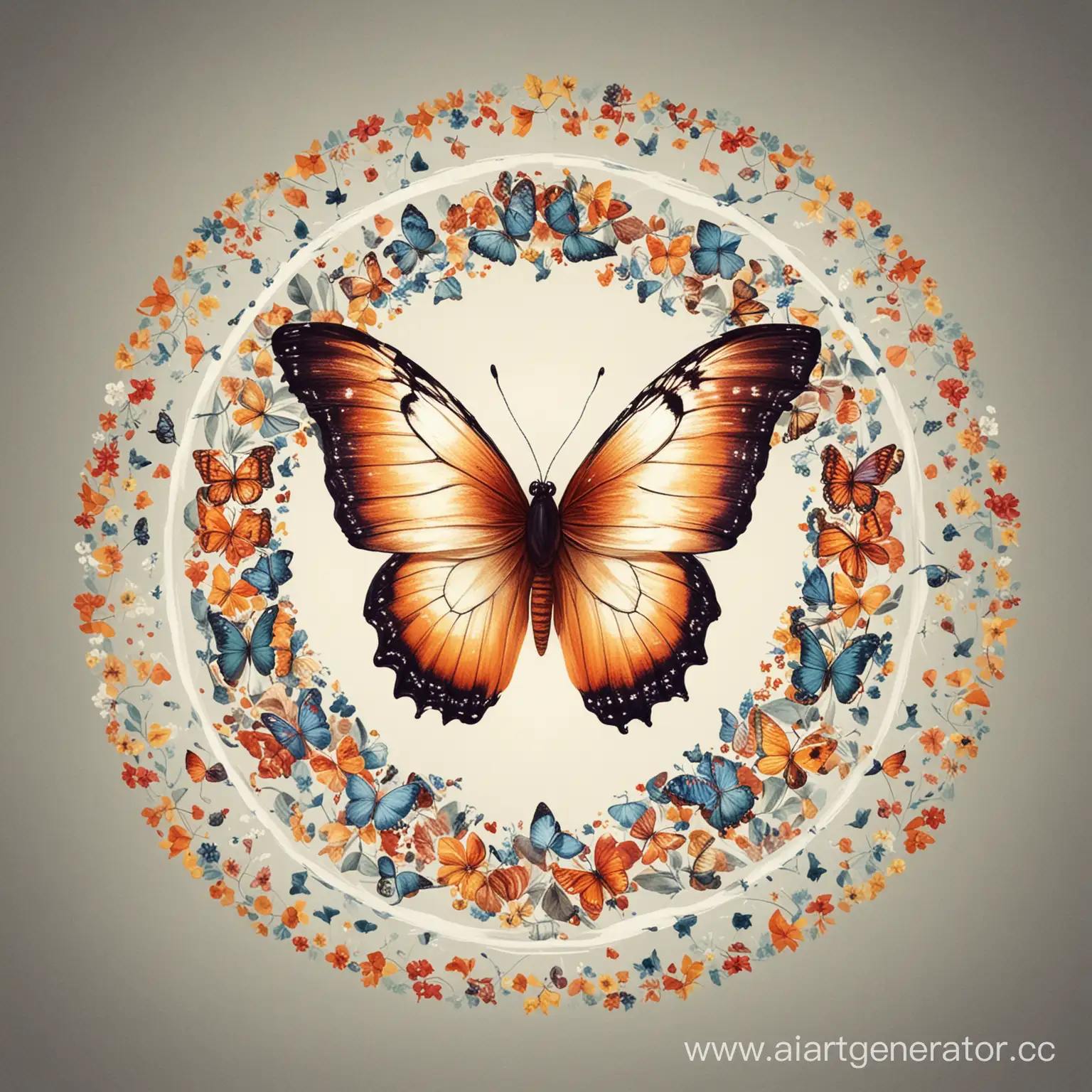Colorful-Butterfly-Fluttering-in-Circular-Pattern
