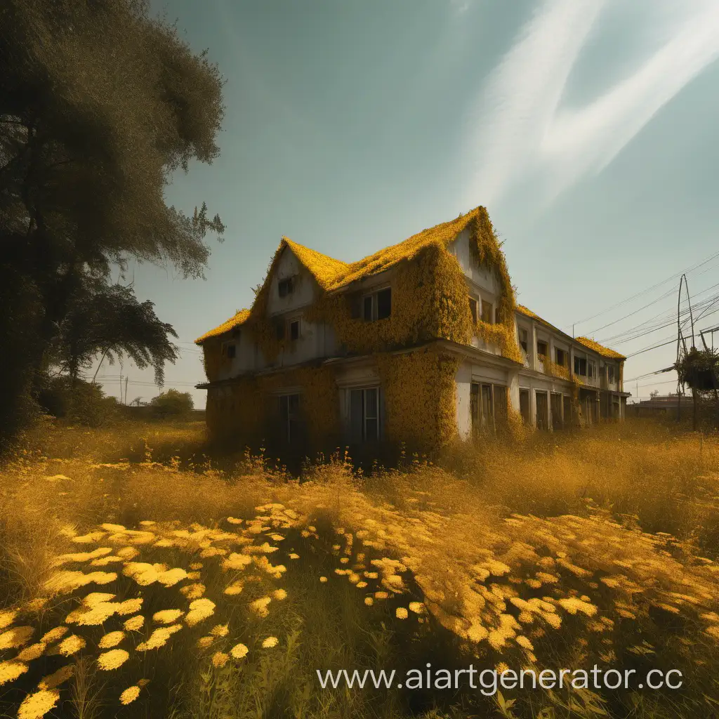 Abandoned-Buildings-Overgrown-with-Golden-Flowers