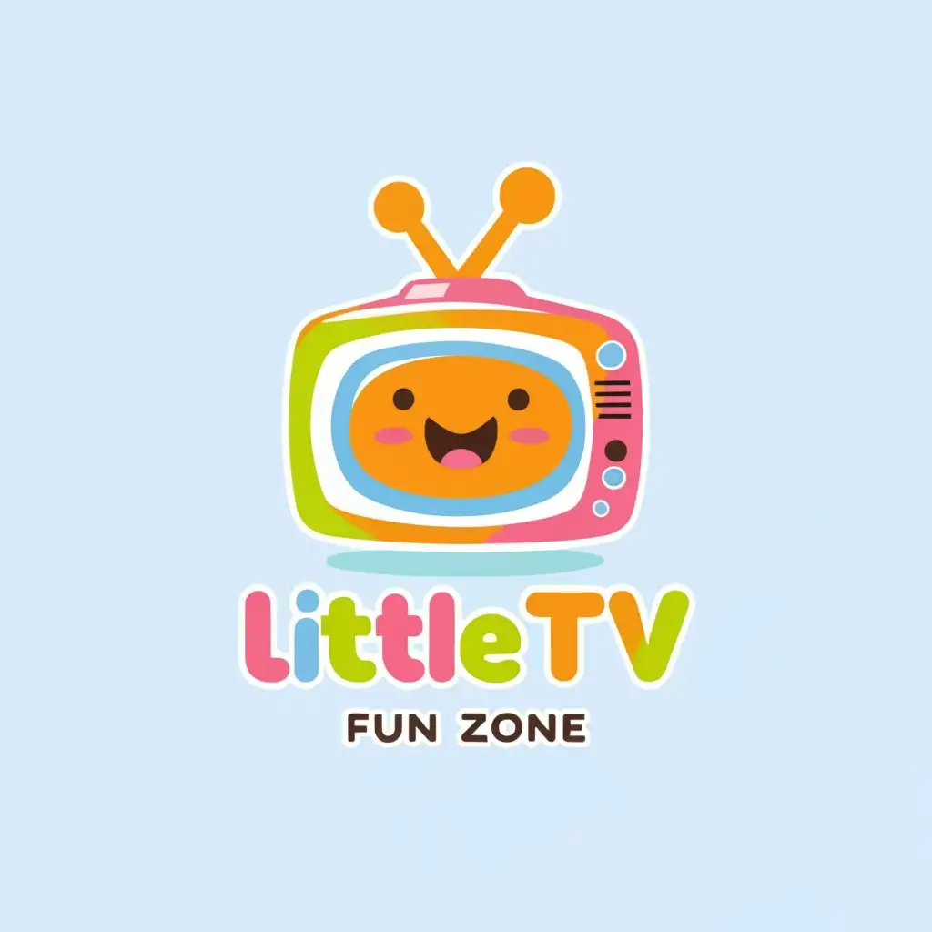 a logo design,with the text "LittleTV fun Zone", main symbol:LittleTV fun Zone for kids nursery rhythms  learning videos,complex,be used in Home Family industry,clear background
