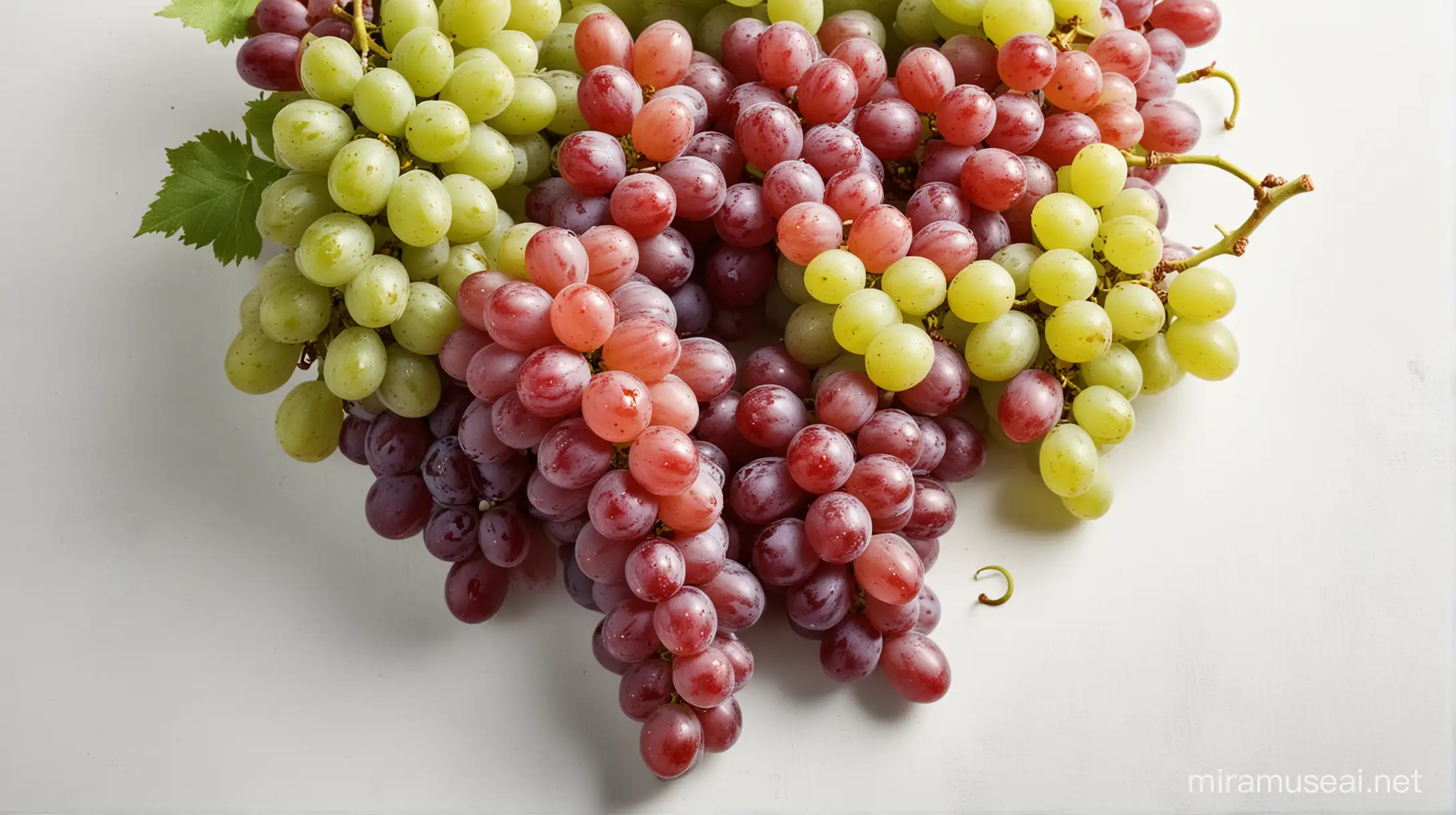 Fresh Grapes on Clean White Background for Vibrant Advertisement