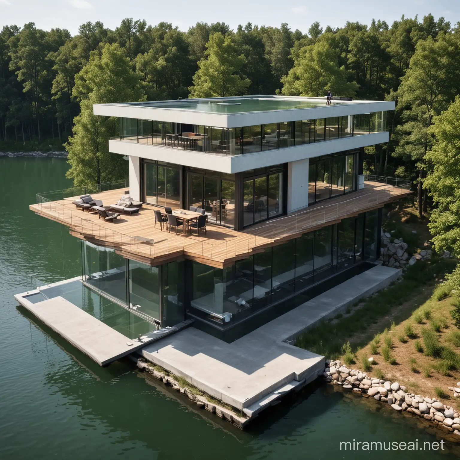 lake architecture
more modern
+more high tech
+rooftop terrace
+SIMPLE
+1 FLOOR