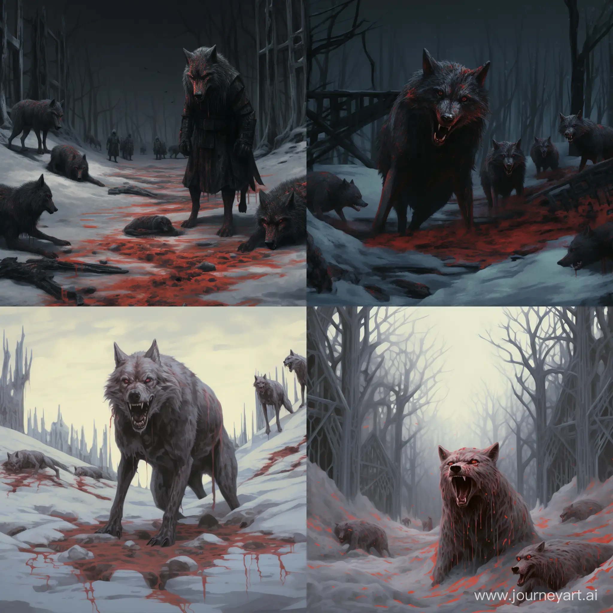 Wolves-Howling-in-the-BloodStained-Snow