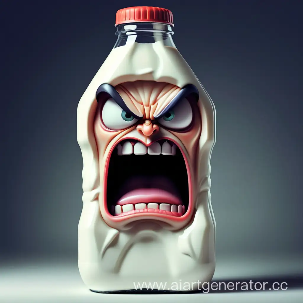 Злая бутылка с молоком
