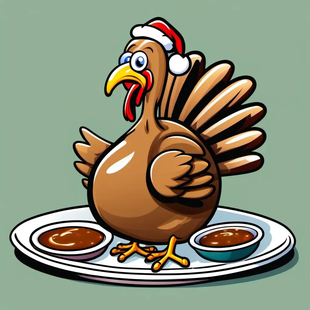 Christmas turkey and gravy cartoon 