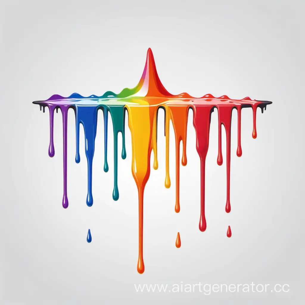 Simple vector of a rainbow paint dripping.
