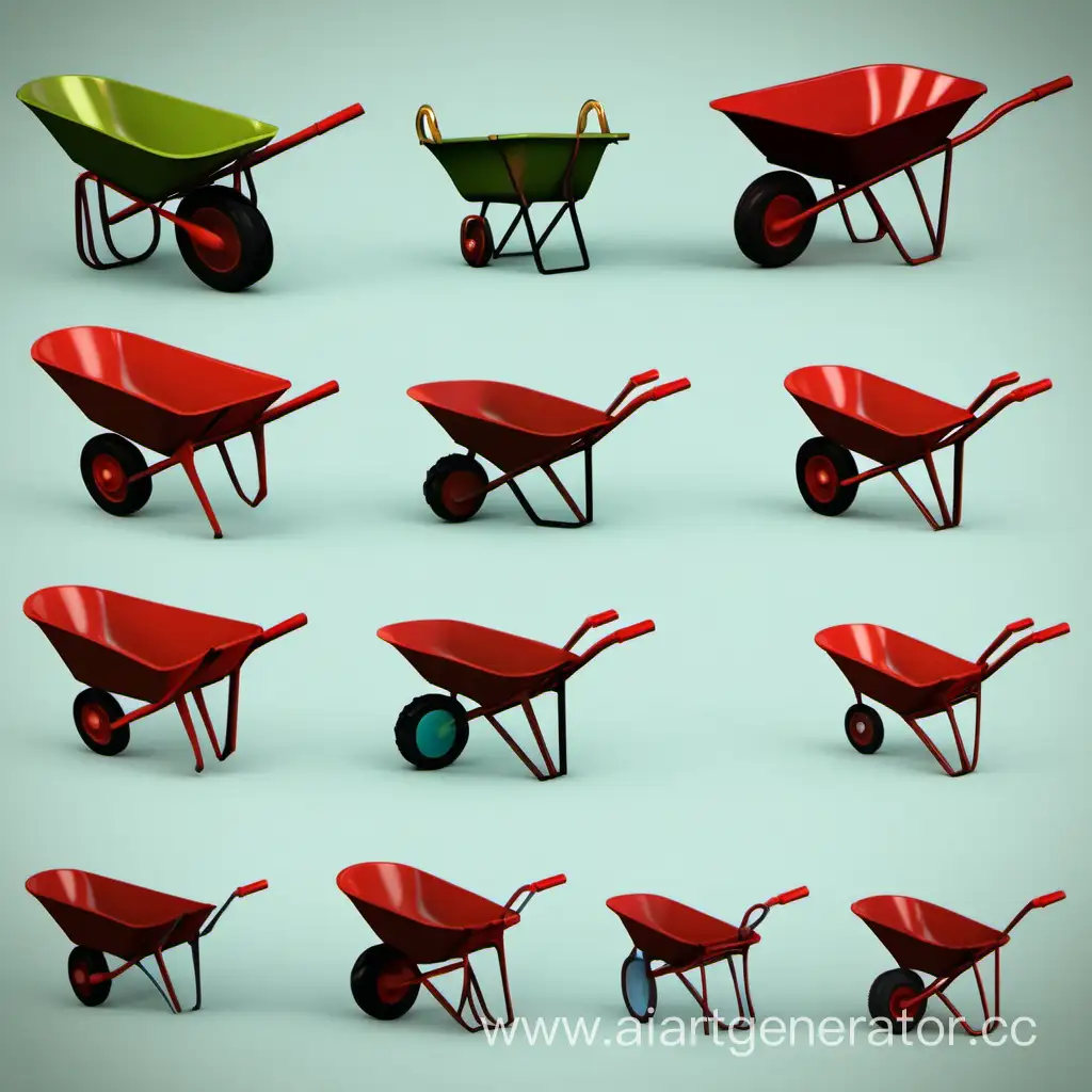 stylized wheelbarrow props