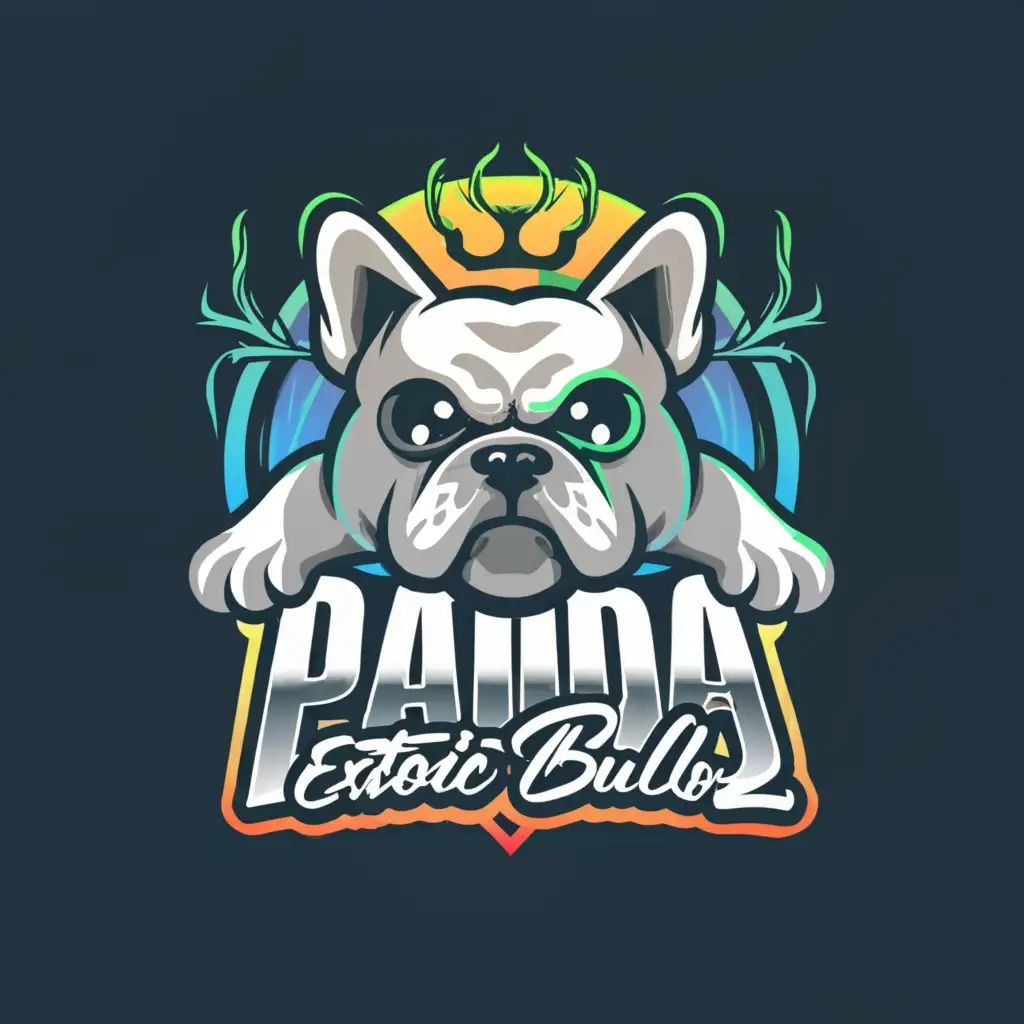 a logo design,with the text 'Panda Exotic Bullz', main symbol:Frenchbulldog,Moderate, be used in Animals Pets industry, clear background