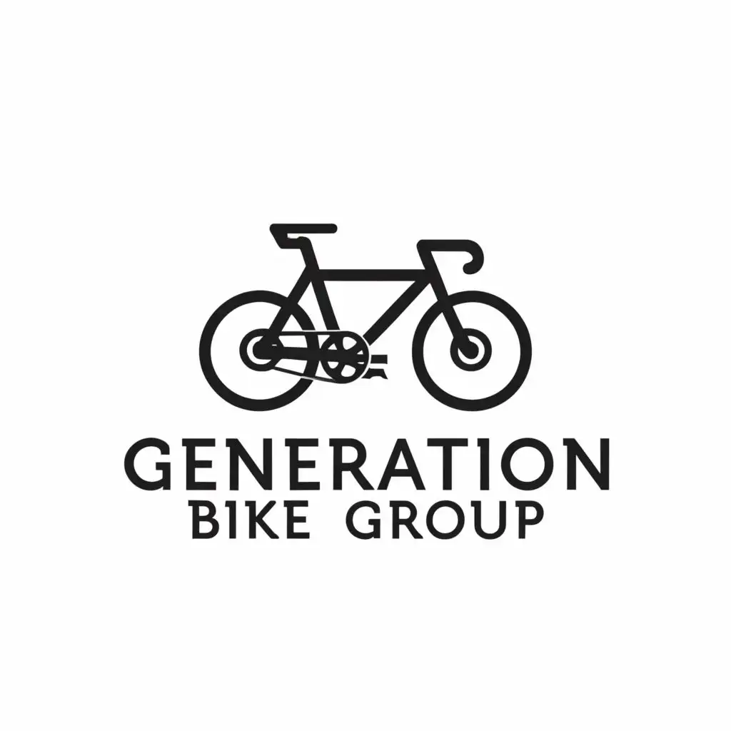 a logo design,with the text "Generation bike group", main symbol:Fixie bike,Minimalistic,clear background