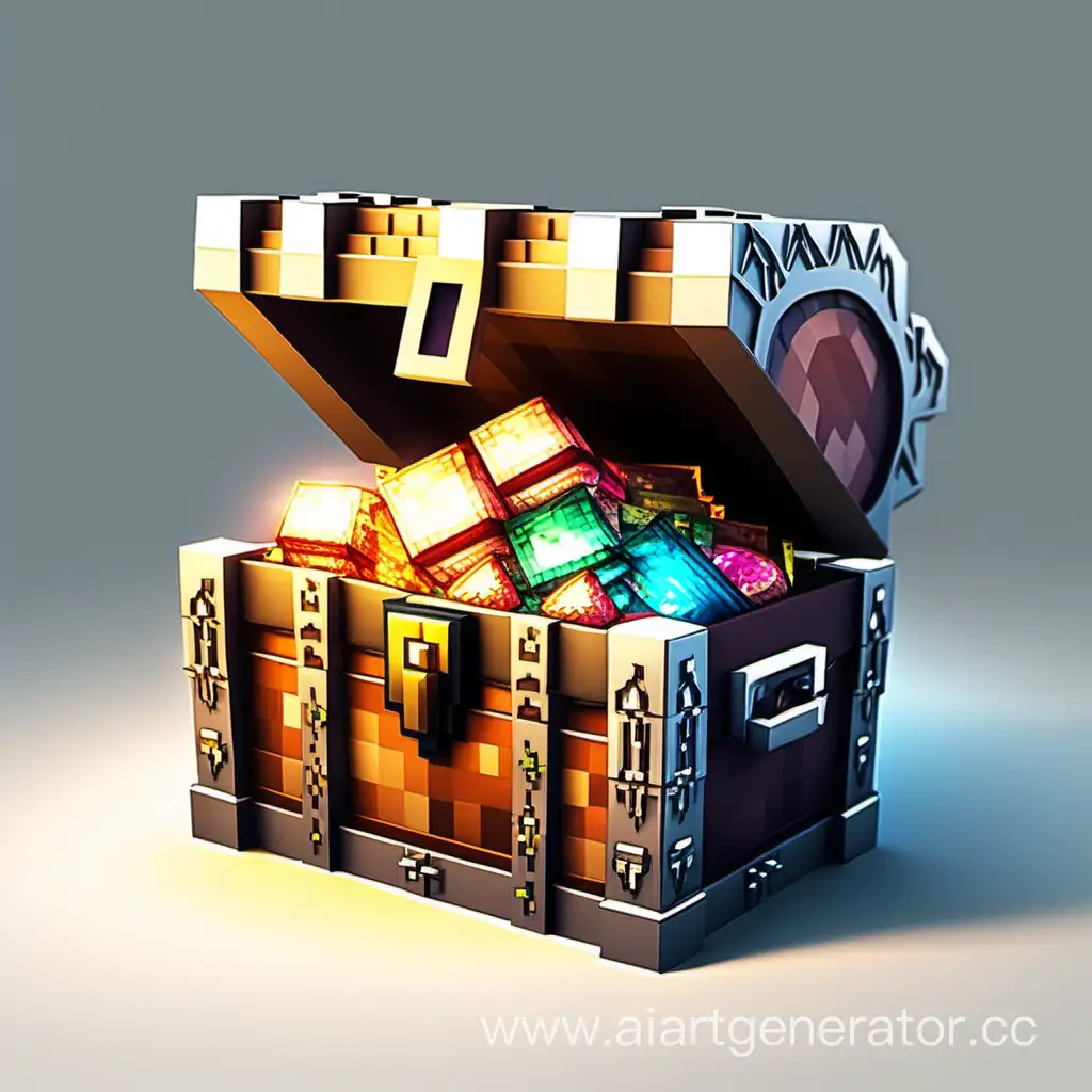 Minecraft-Treasure-Chest-on-White-Background