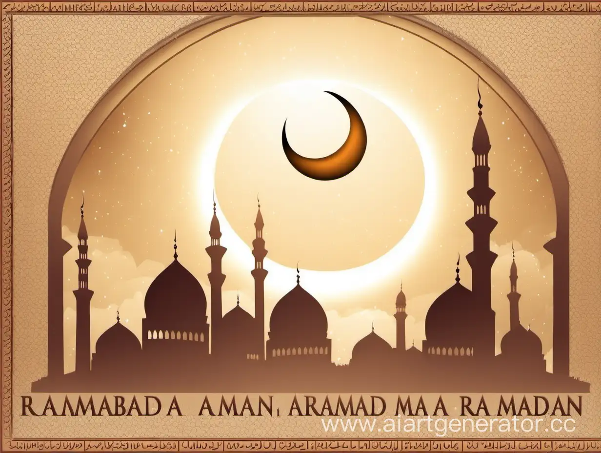 дизайн фон для рамадан с мечетьами , с луной, с молитвой устного Ашара и молитвой устного утверждения