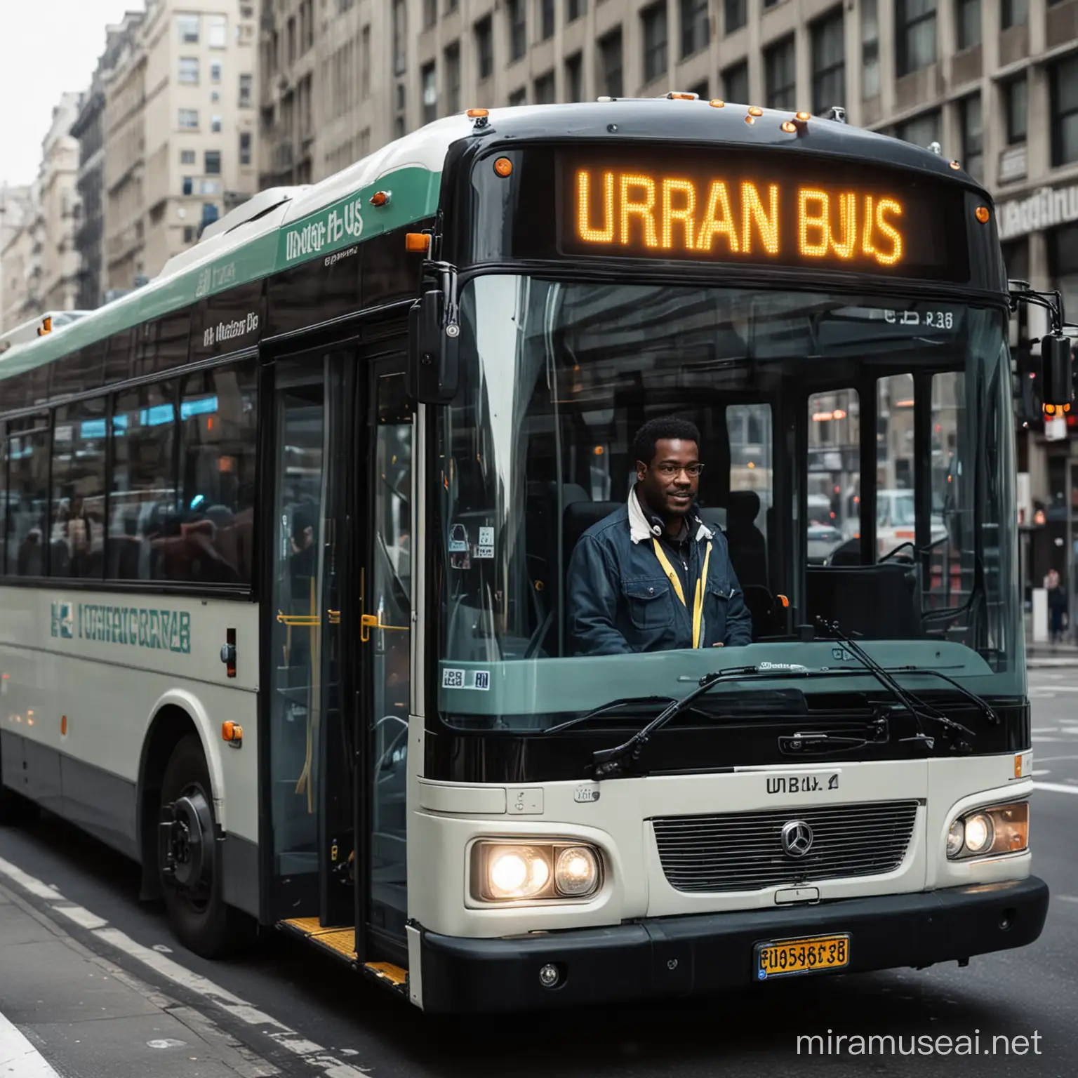City Bus Driver Operating Public Transportation Vehicle