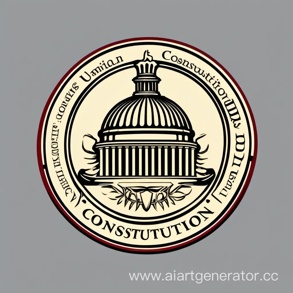 Логотип с основной идеей про конституцию, официальный стиль, круглая эмблема