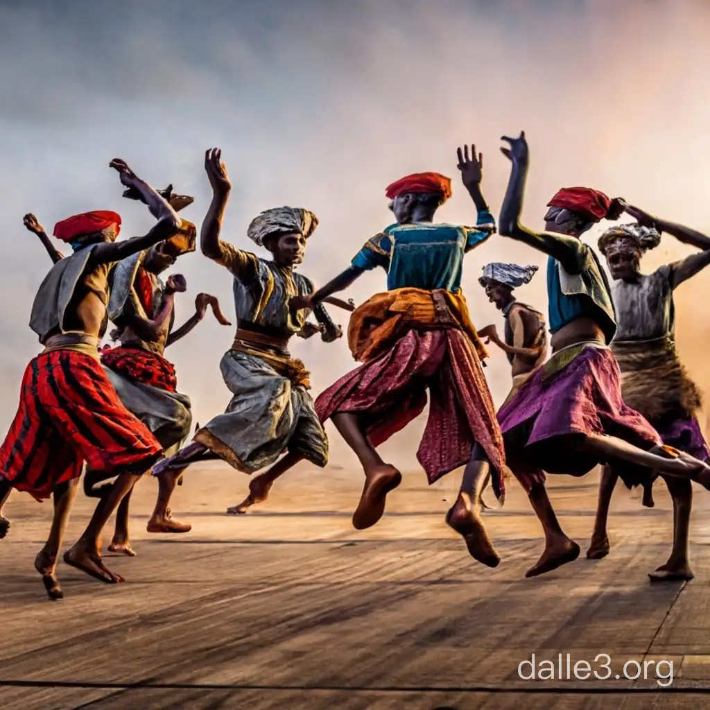 a group of men standing on top of a wooden floor, dancing people, beautiful artwork, stunning artwork, posing for a fight intricate, style steve mccurry, award-winning photo!!!!, by Daryush Shokof, unsplash contest winning photo, by Afewerk Tekle, inspired by Steve McCurry, stunning action poses, people dancing, traditional photography, ethiopian dance