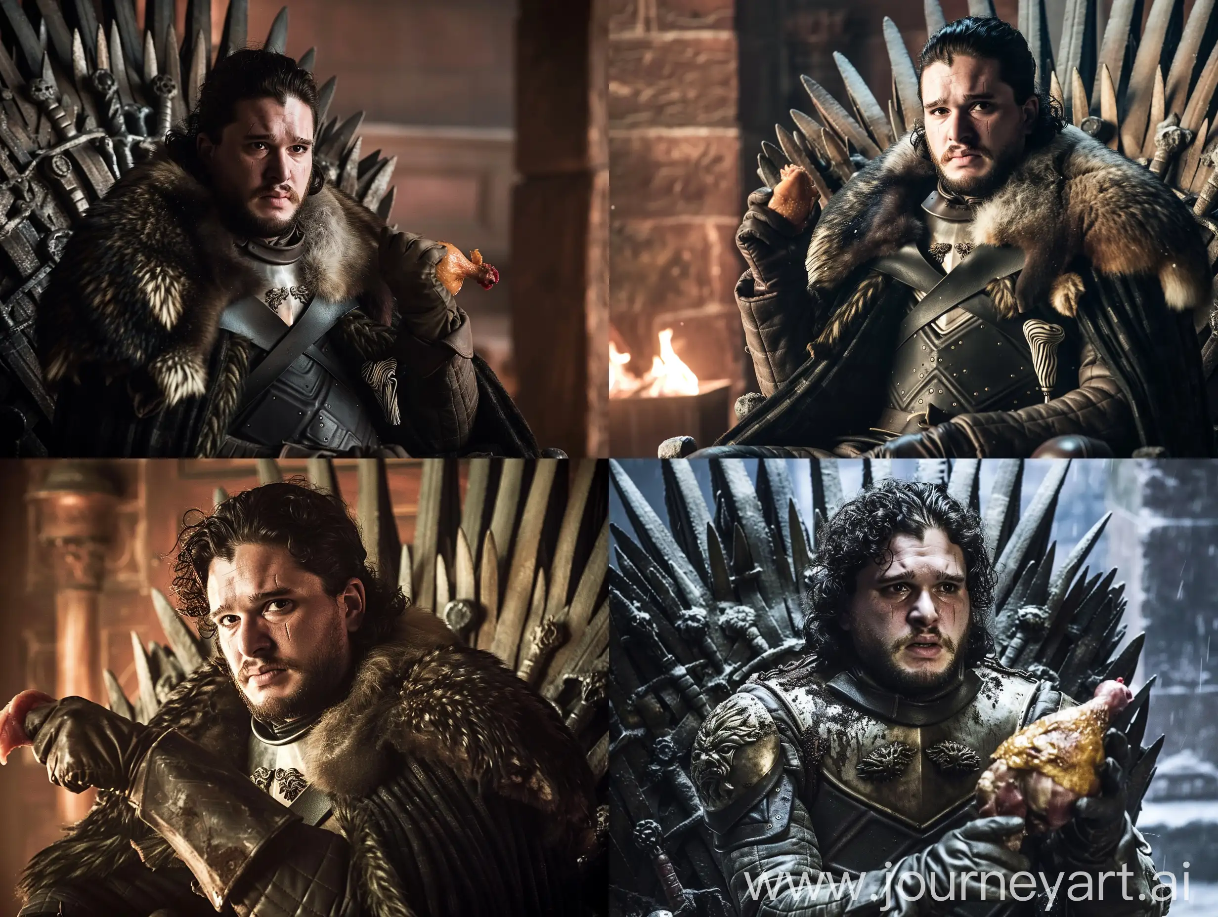 Jon-Snow-Enjoying-a-Feast-at-Winterfells-Iron-Throne