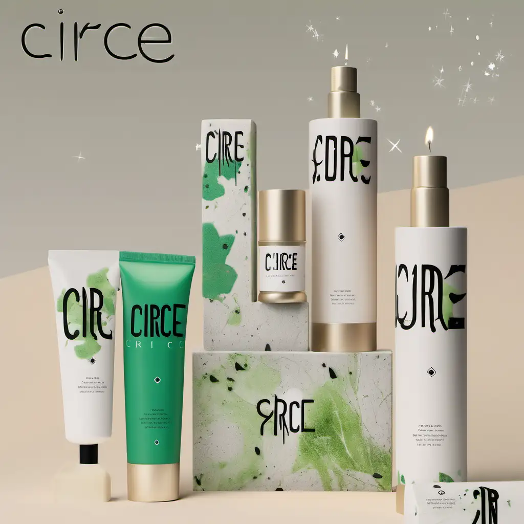 Circe Modern AllNatural Beauty Collection with Blooming Black Flowers and Green Accents