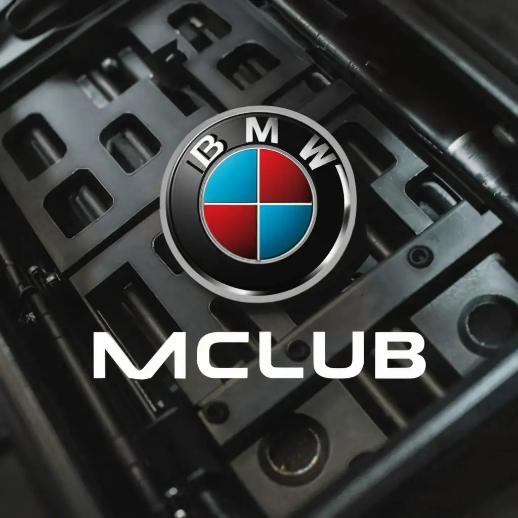 a logo design,with the text "Mclub", main symbol:car Bmw @ parts,Moderate,be used in Retail industry,clear background