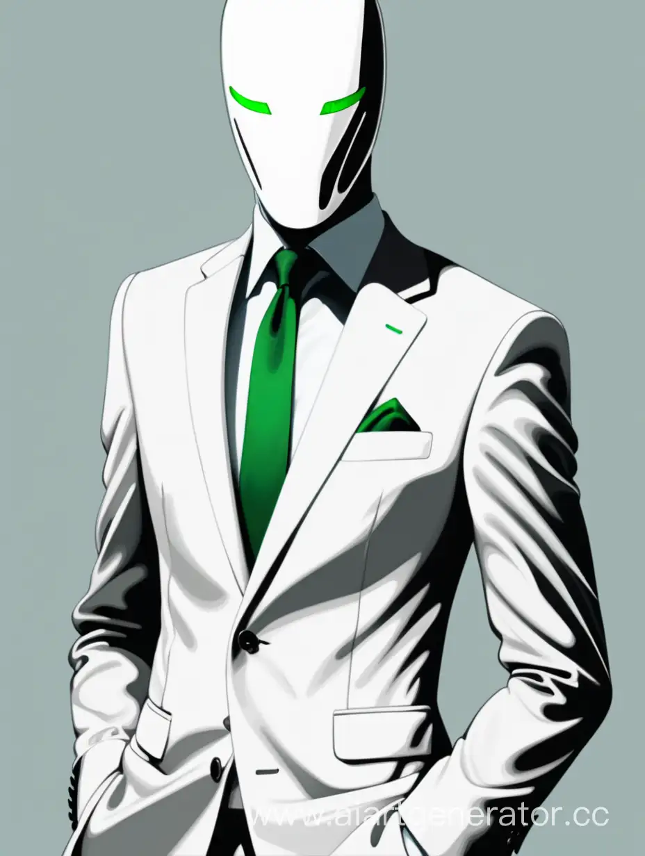 сущность белого цвета. Белый деловой костюм, зеленые глаза, безликий