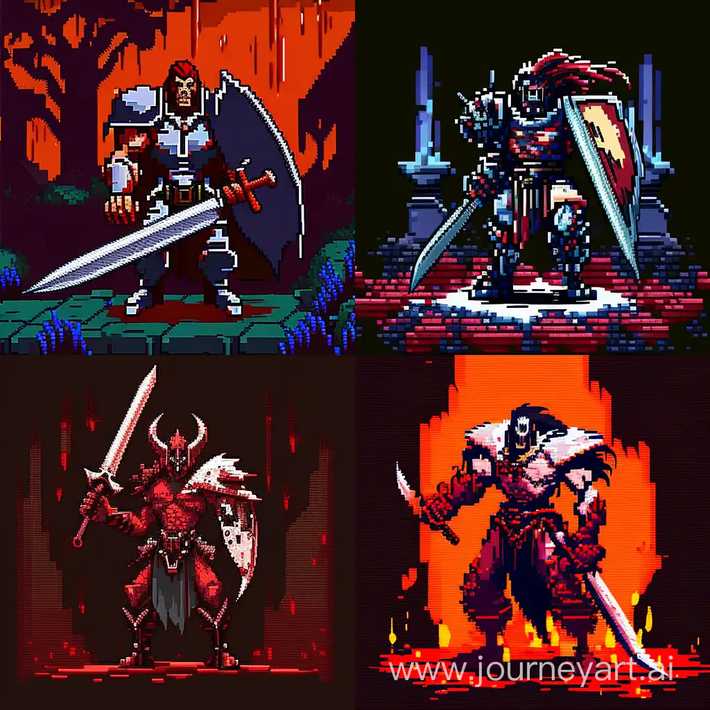 Pixel-Art-Bloody-Demon-Knight-with-Sword-Game-Character-Design