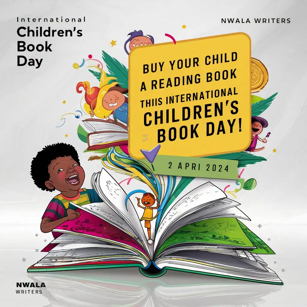 African Child Opens Magical Book on International Childrens Book Day