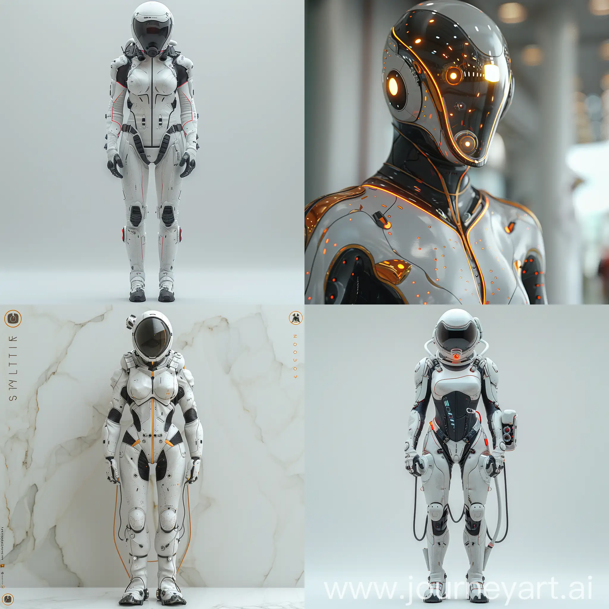 Ultra-modern diver's costume, ultramodern diver's costume, futuristic style, octane render --stylize 1000