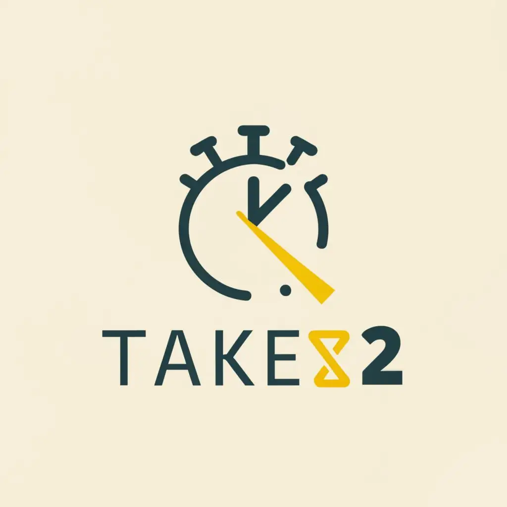 LOGO-Design-for-Take-2-TimeSavvy-Watch-Symbol-for-Construction-Industry-with-Blue-Green-and-Yellow-Accents