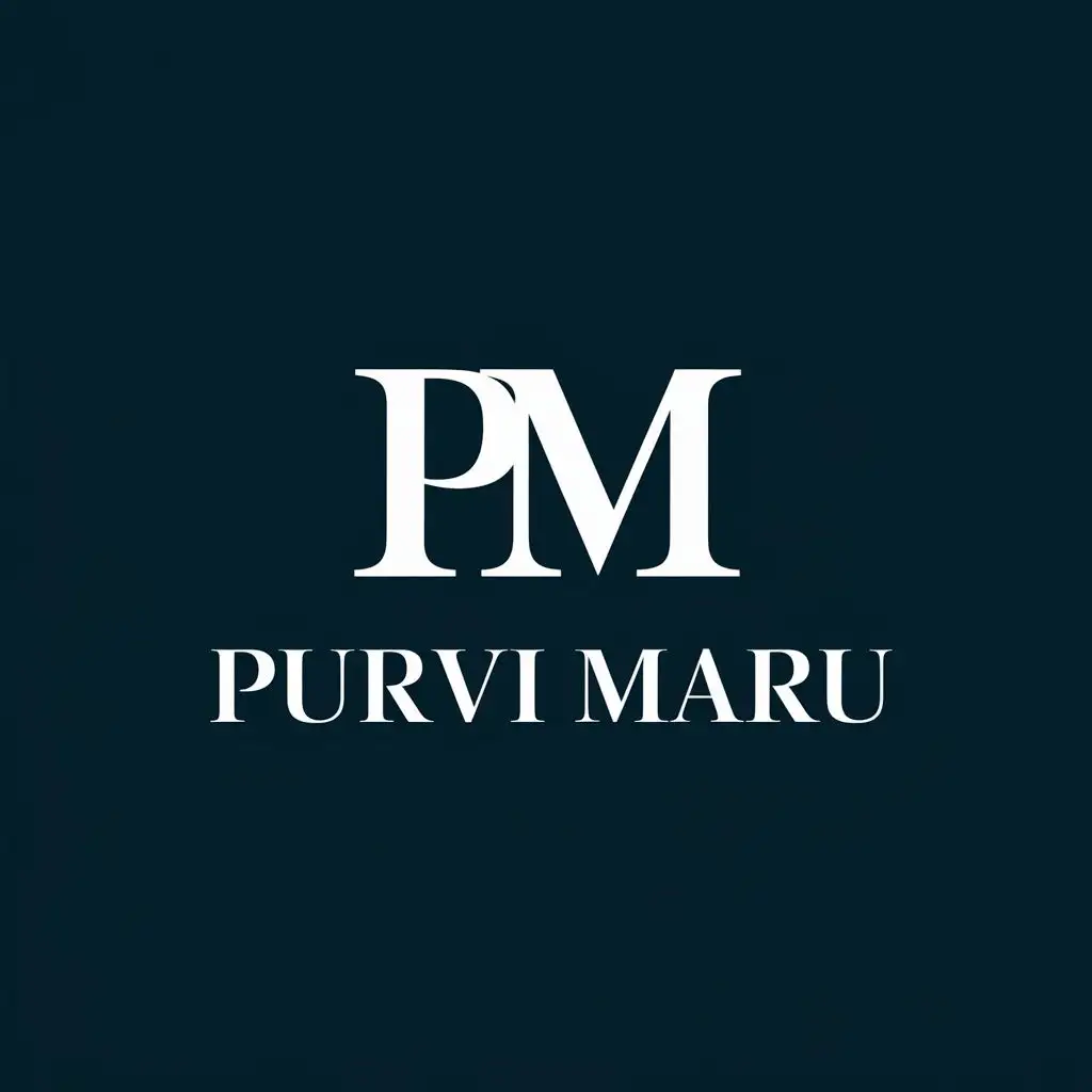 logo, PM, with the text "Purvi Maru", typography, be used in Medical Dental industry