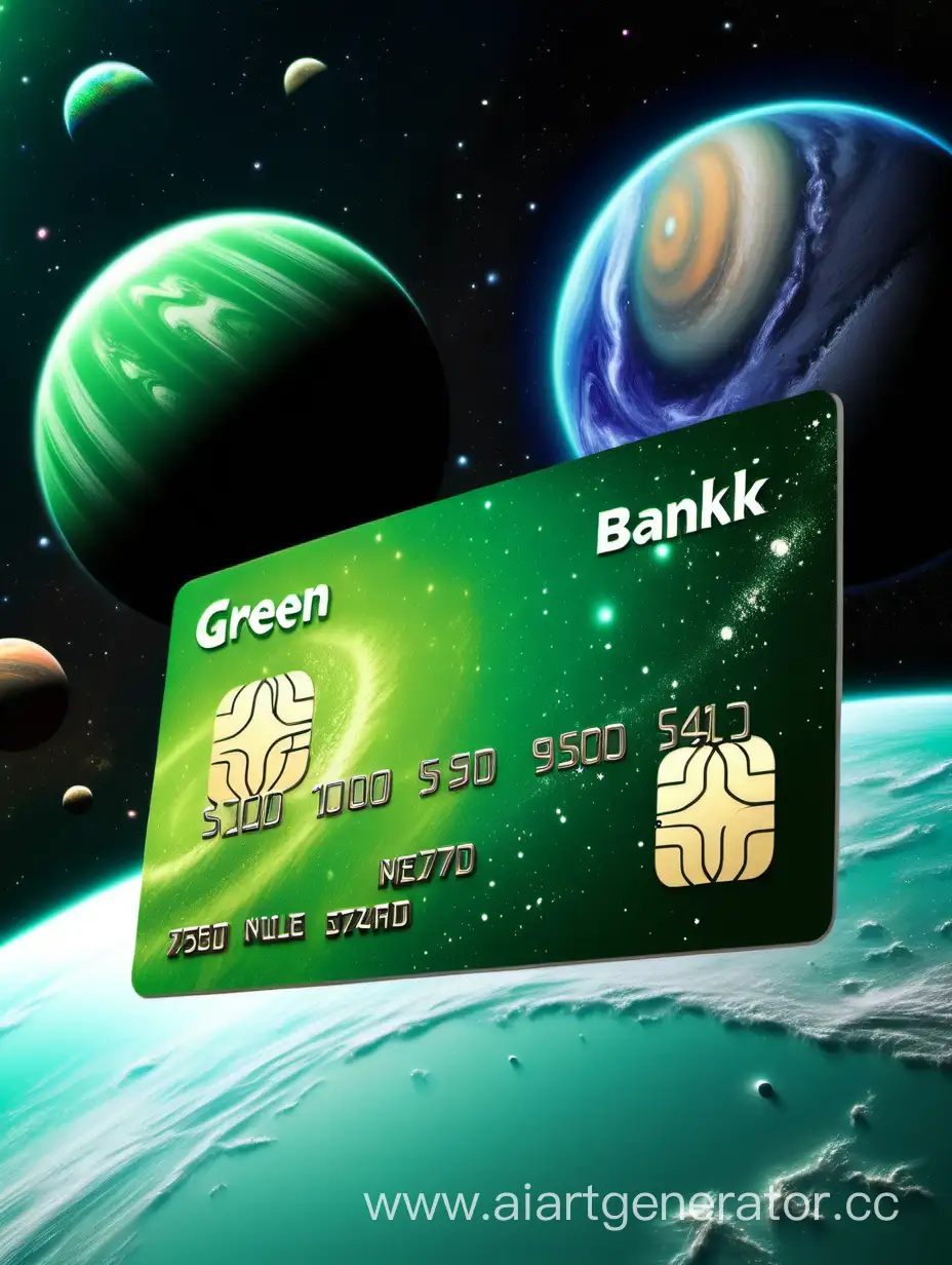 Futuristic-Green-Bank-Card-Amidst-Dazzling-Planetary-Landscape