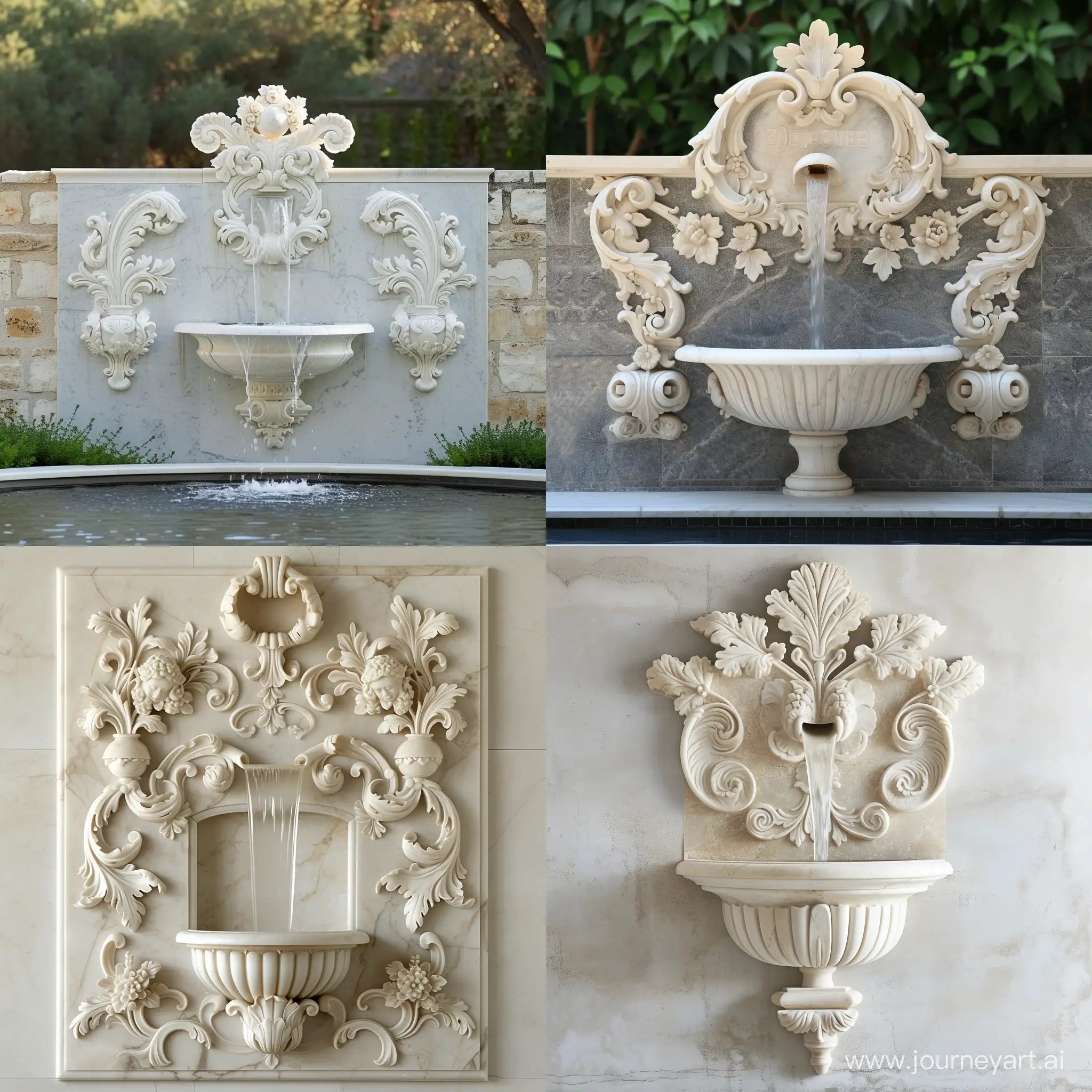 Elegant-Marble-Rococo-Wall-Fountain-Art