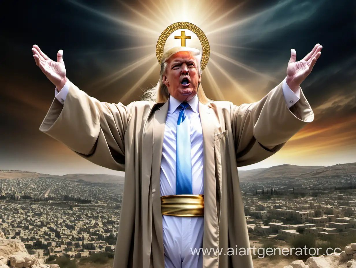 Ancient-Palestine-Depiction-of-Donald-Trump-with-Halo-and-Flowing-Robe