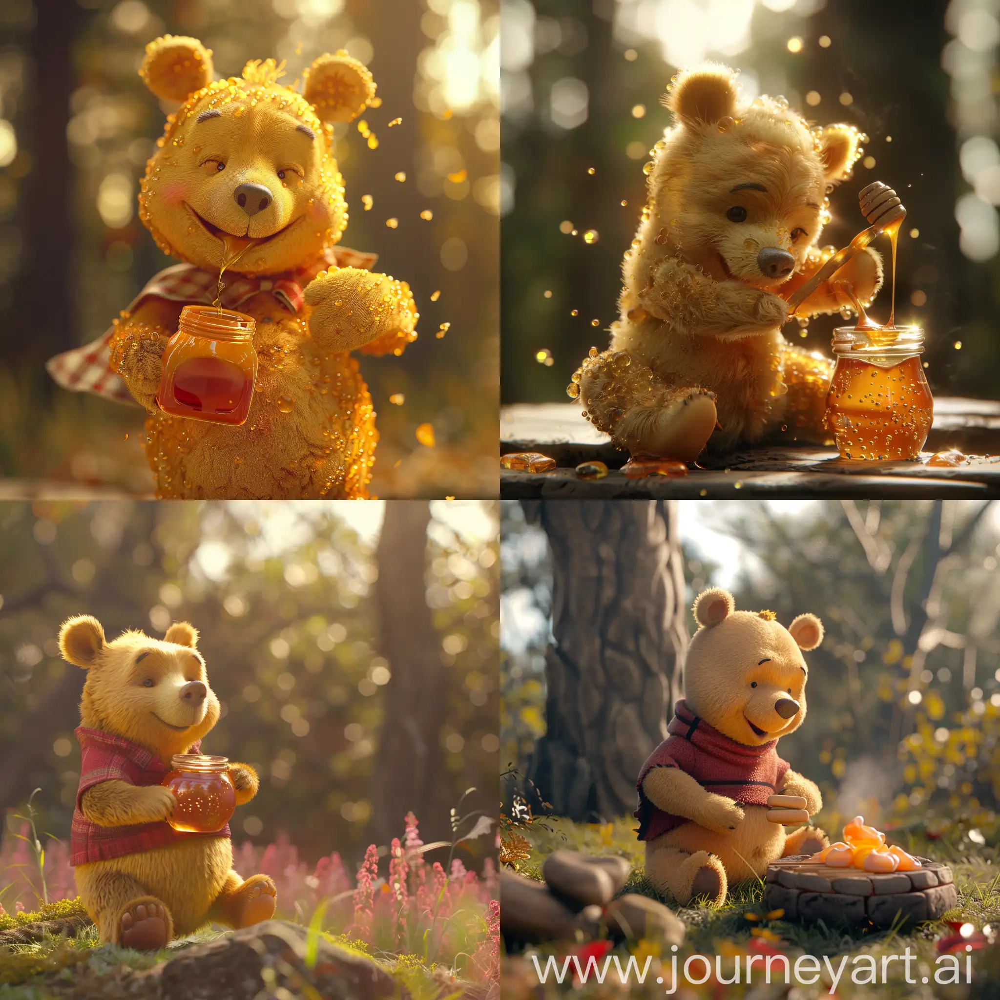 Winnie the Pooh eats honey :: 3D animation 