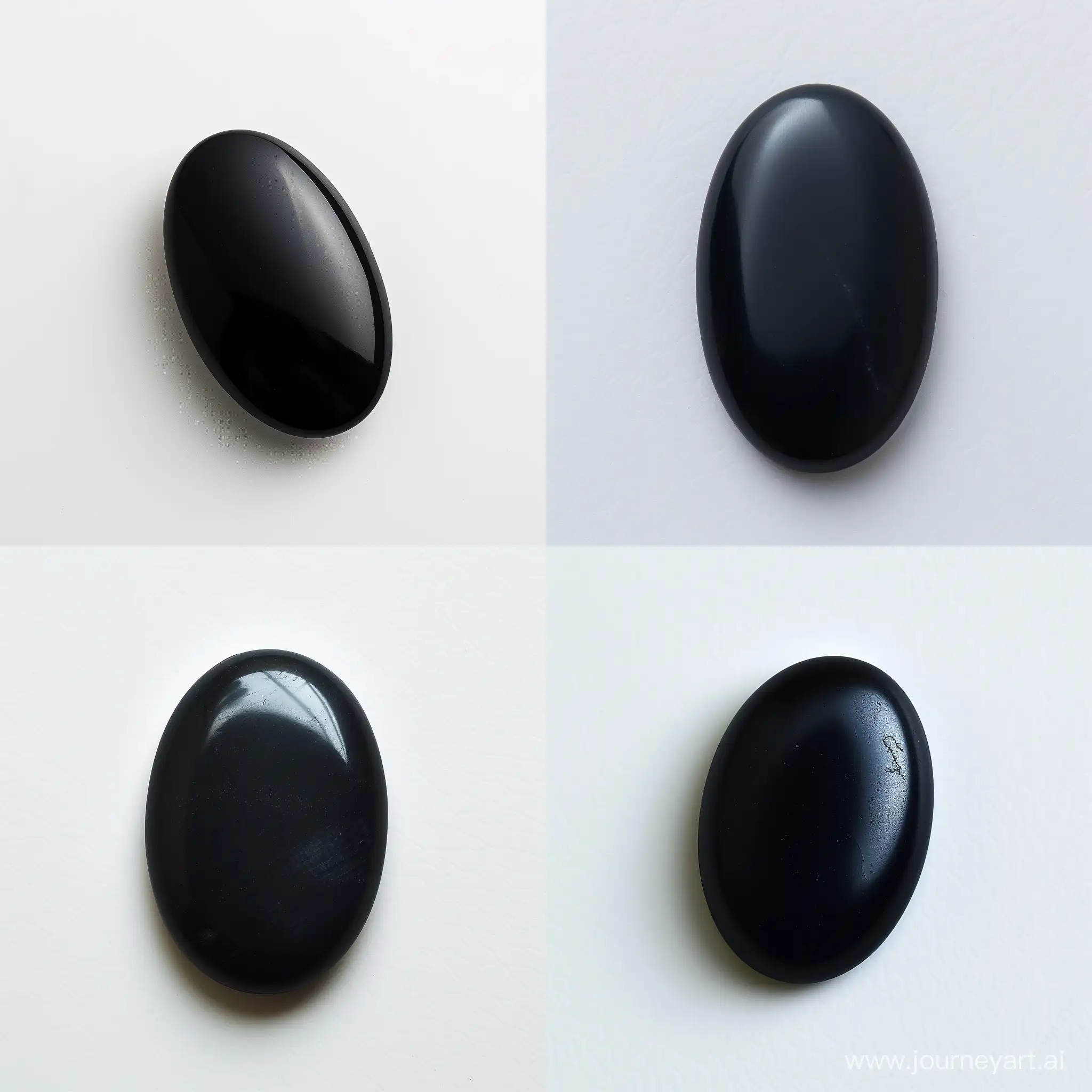 Elegant-Ovalshaped-Matte-Black-Stone-Cabochon-on-White-Background