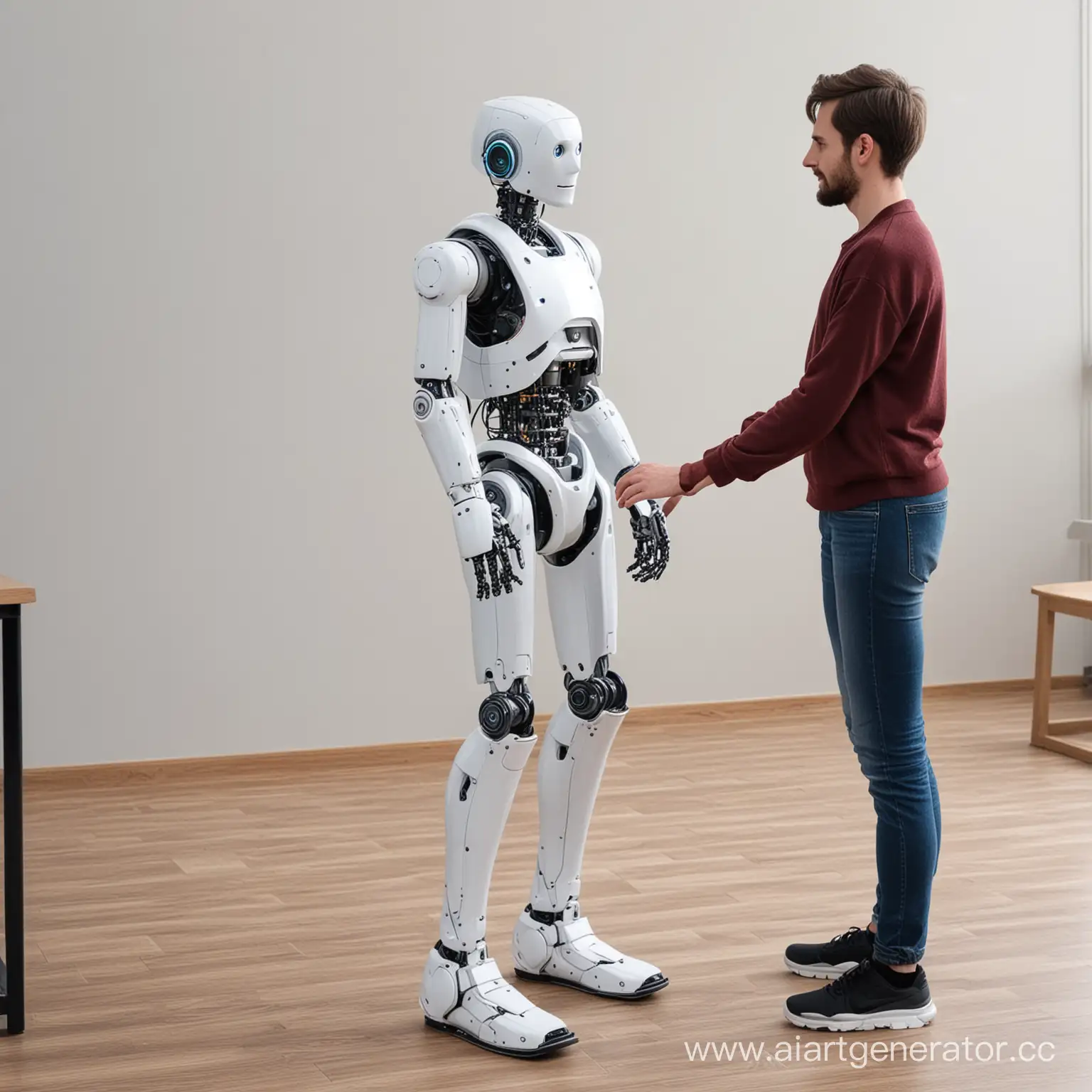 Робот помогает человеку встать на ноги