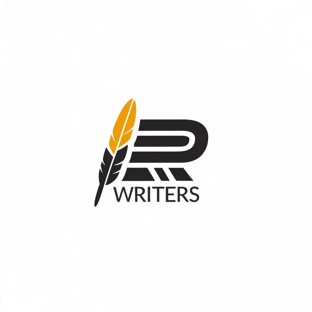 a logo design,with the text "RR writers", main symbol:feather,Moderate,clear background