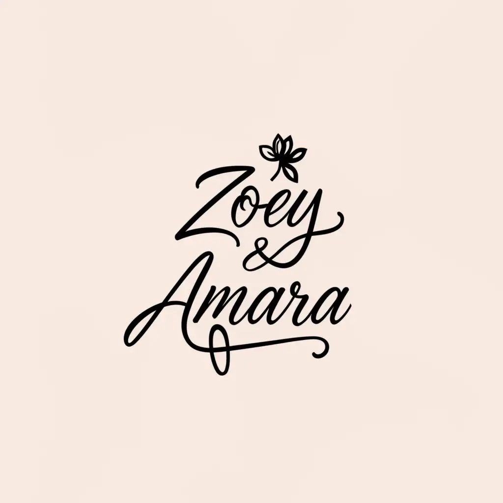 a logo design,with the text "zoey and amara", main symbol:flower,Minimalistic,be used in Retail industry,clear background