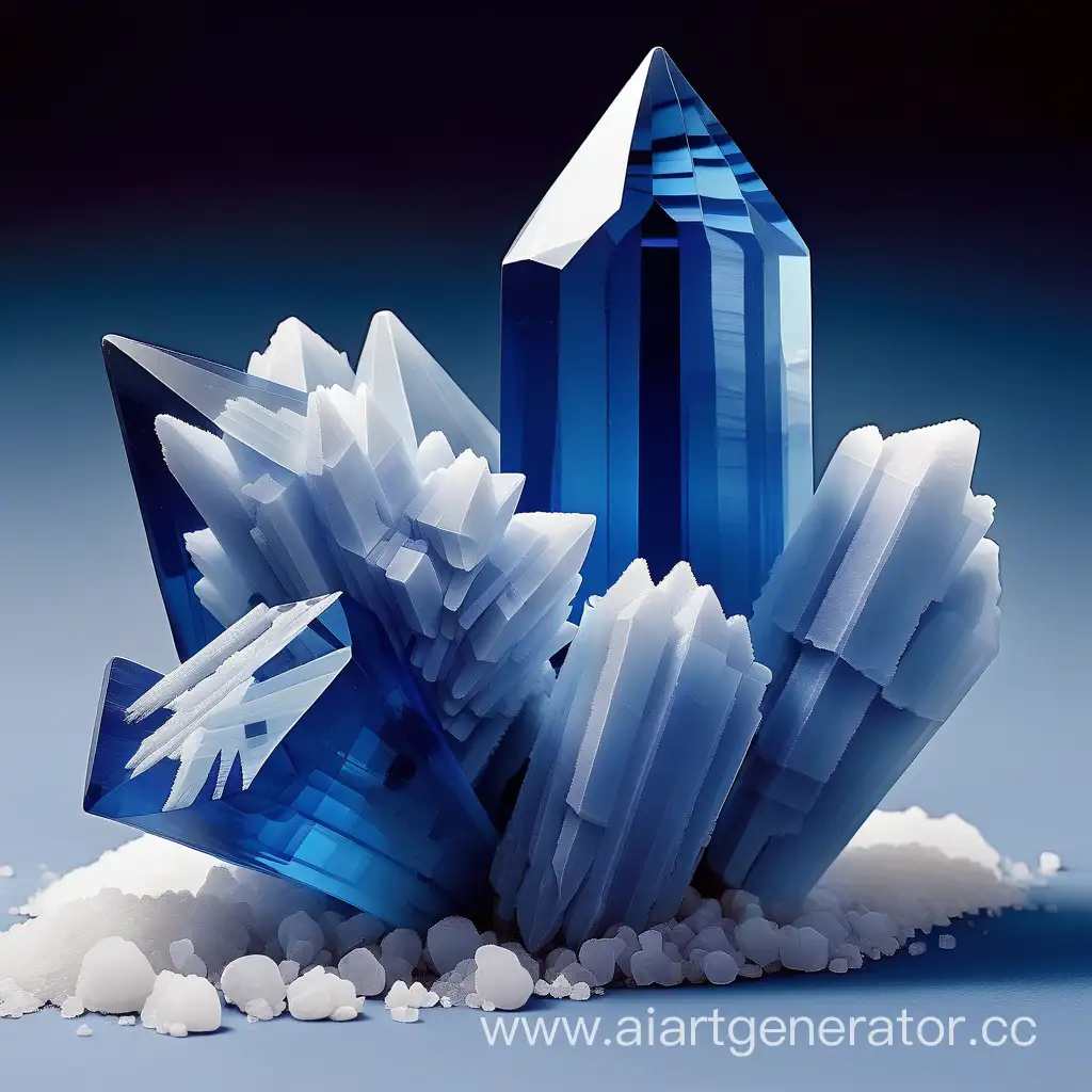 синий большой кристалл из соли