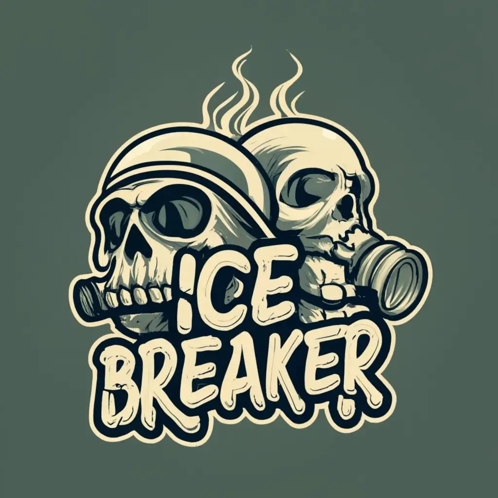 logo, skulls/gas mask, with the text "Ice Breaker", typography, be used in Retail industry