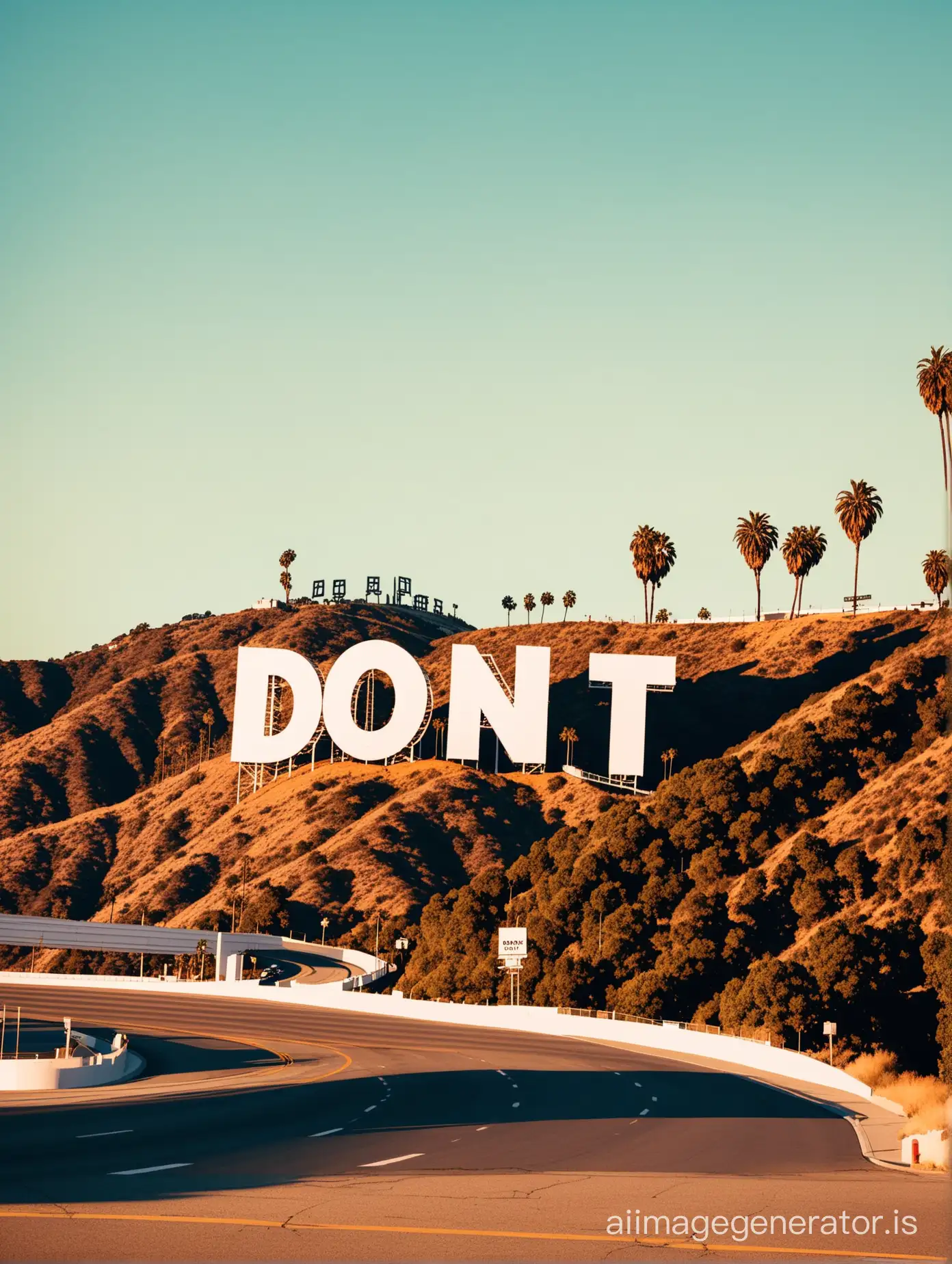 Hollywood style sign that says Don’t 