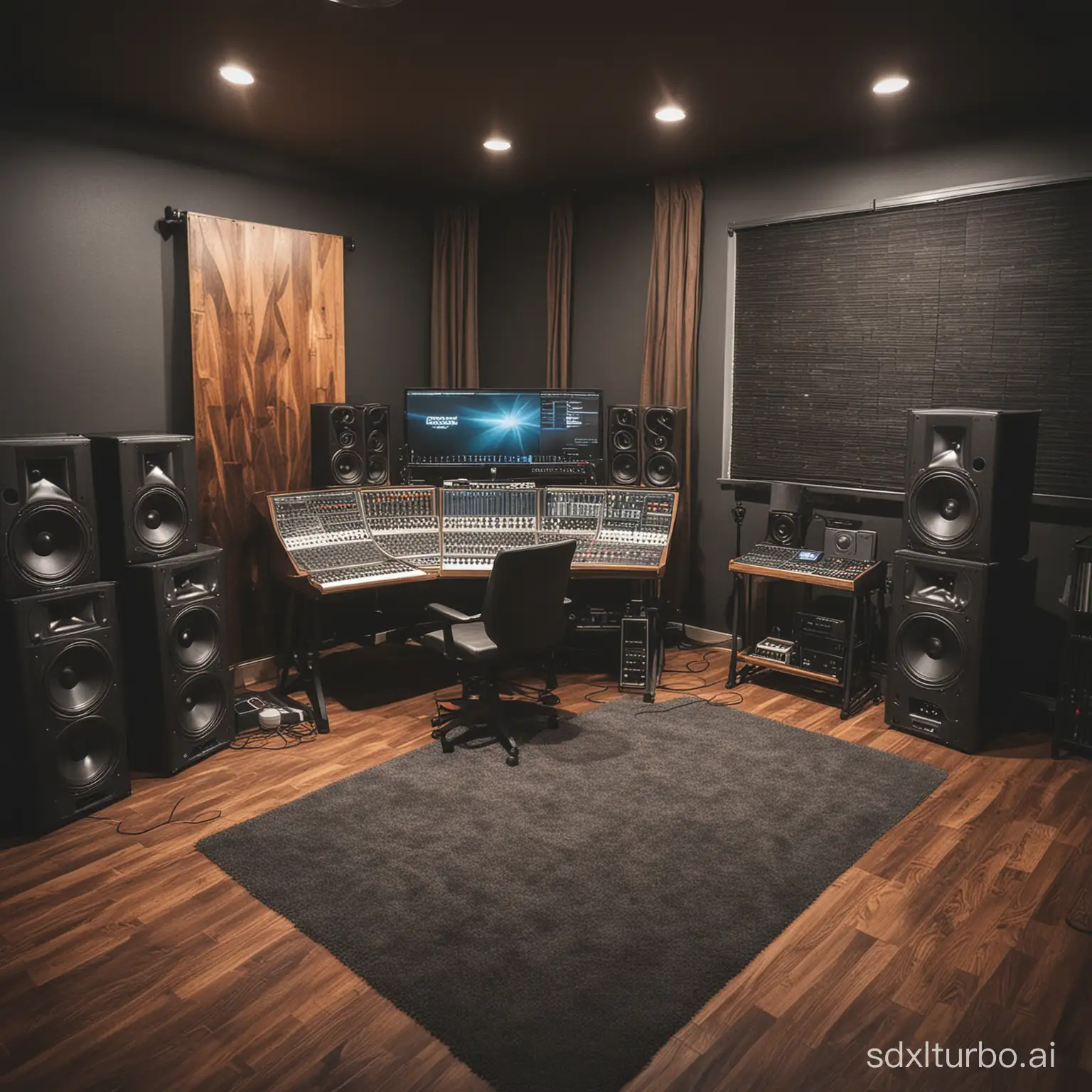 Create a music studio, mixing and mastering background