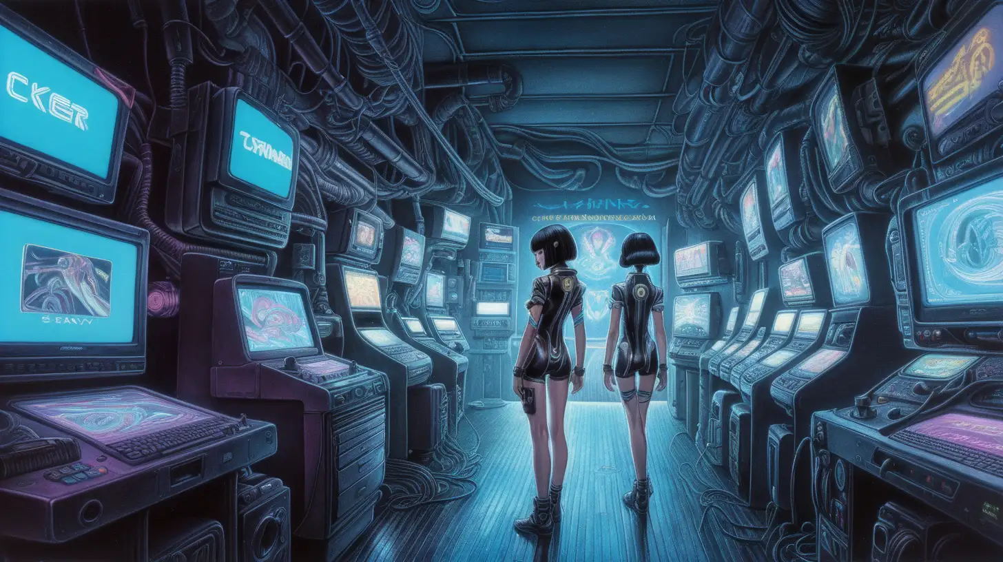 Futuristic Cyberpunk Cityscape with Vibrant Twisted Rays