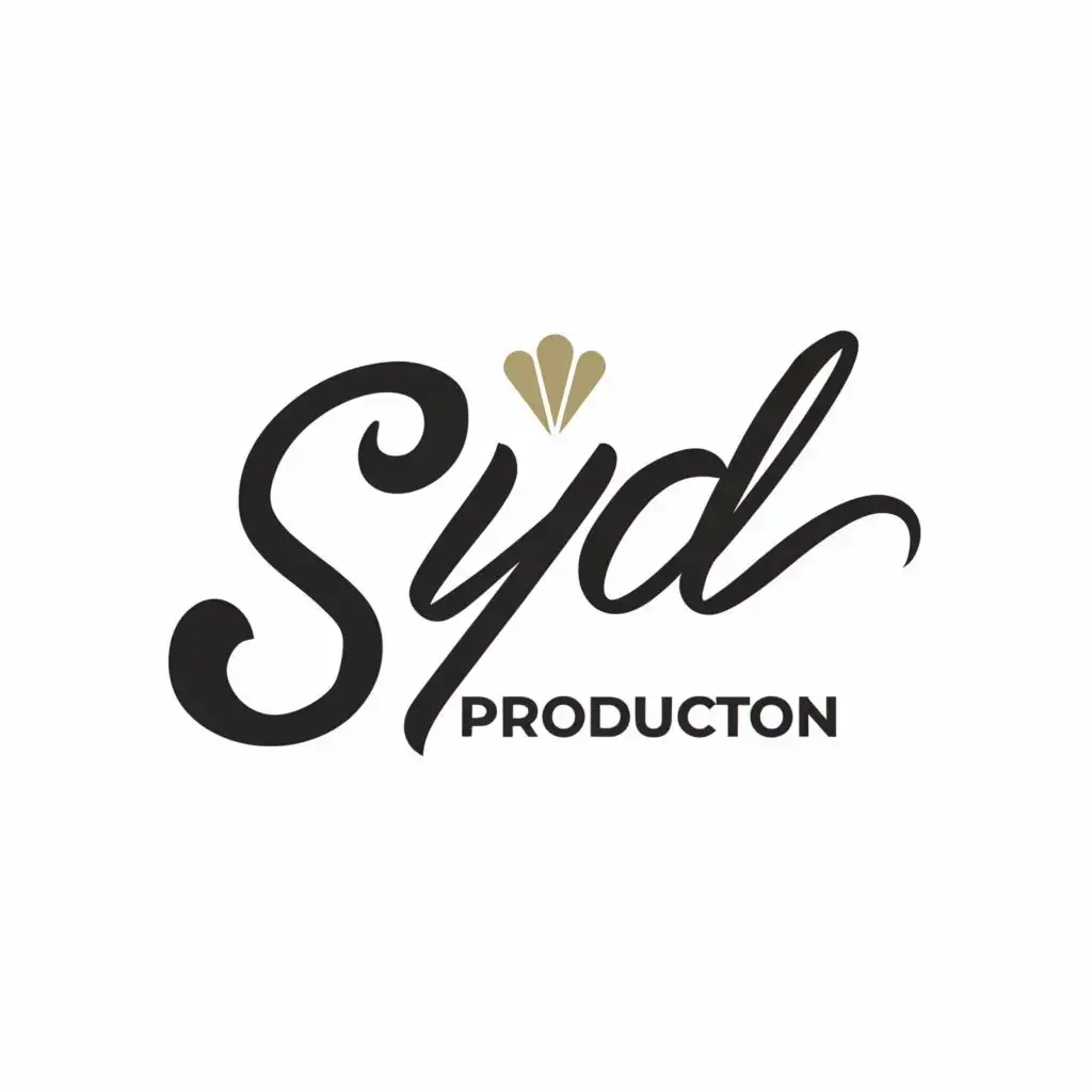 logo, simple logo for event, with the text "syd production", typography, be used in Events industry